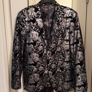Stylish Black and Silver Paisley Jacket
